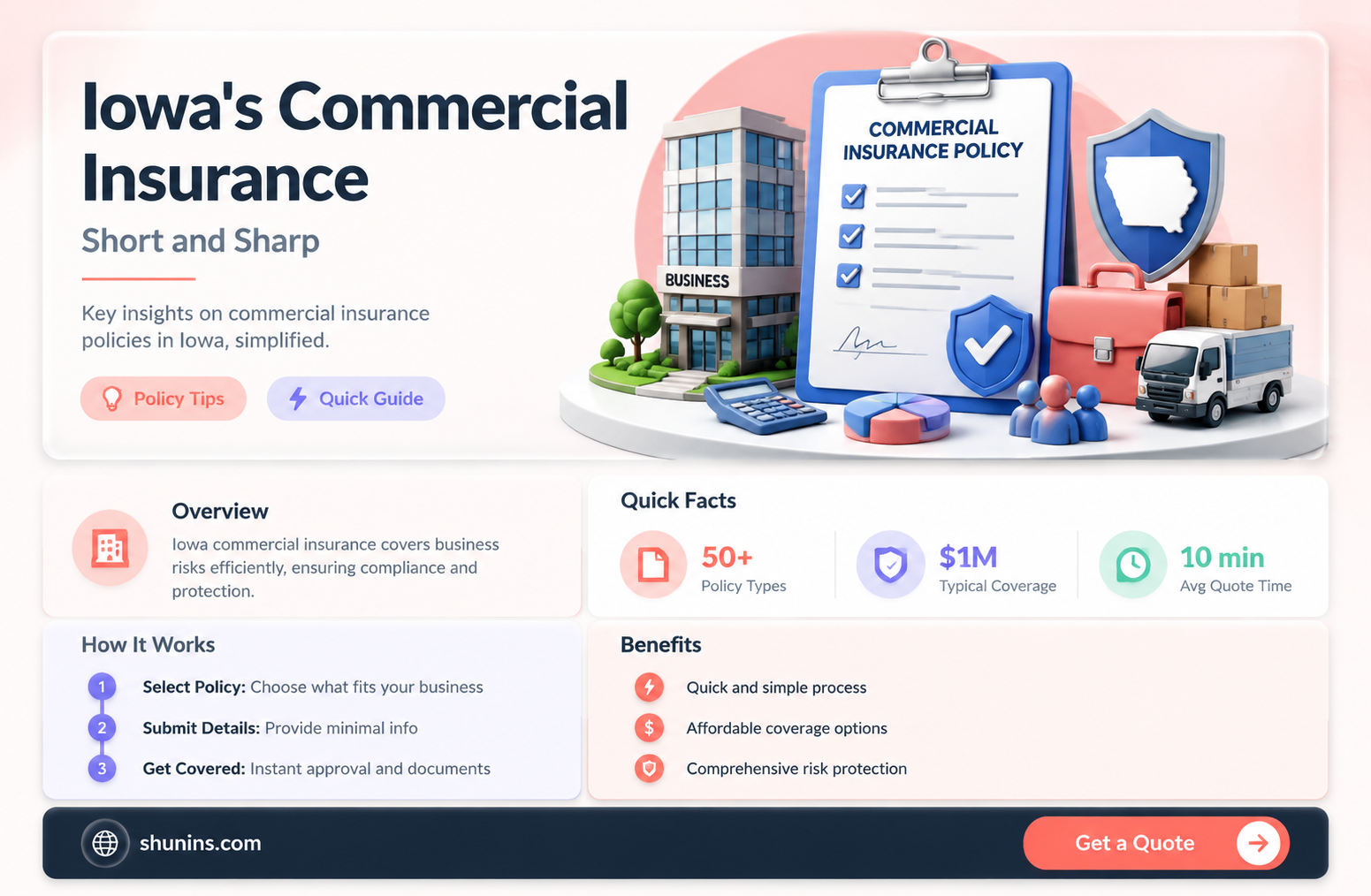 are all commerical insurance policeis in iowa short rare