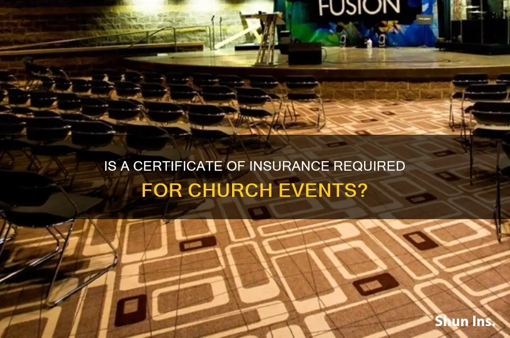 is a certificate of insurance necessary for church events