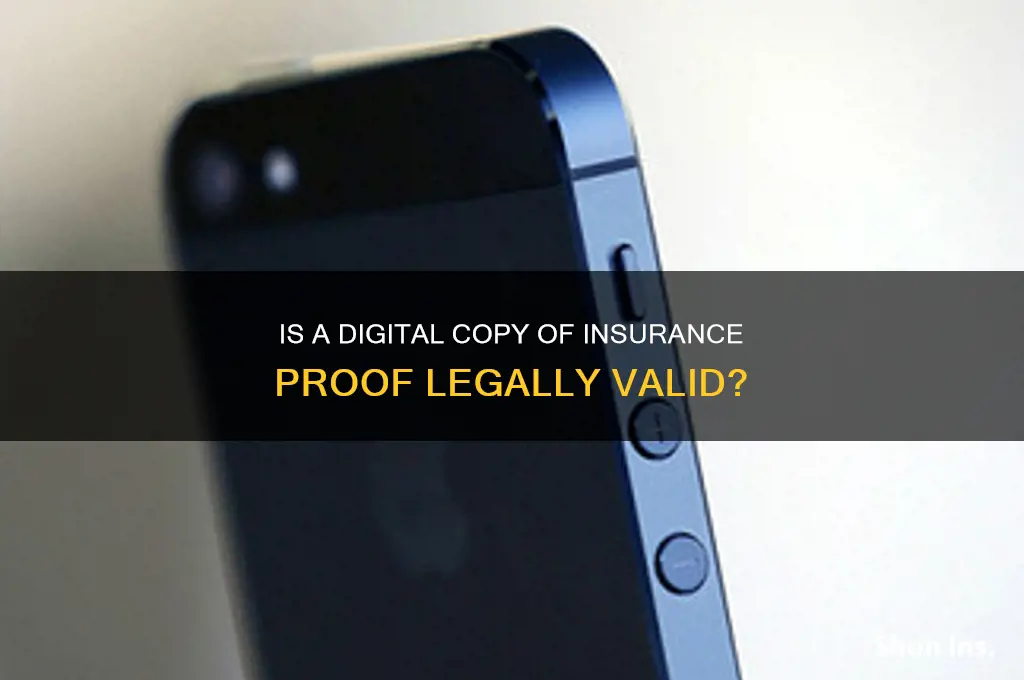 is a digital copy proof of insurance legal