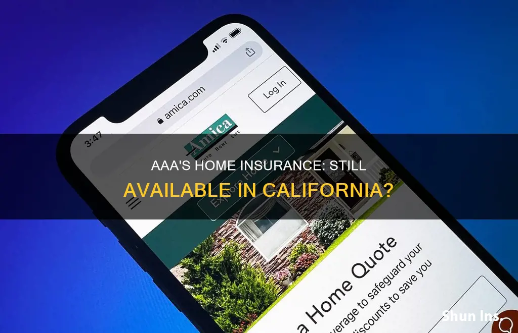 is aaa still writing homeowners insurance in California