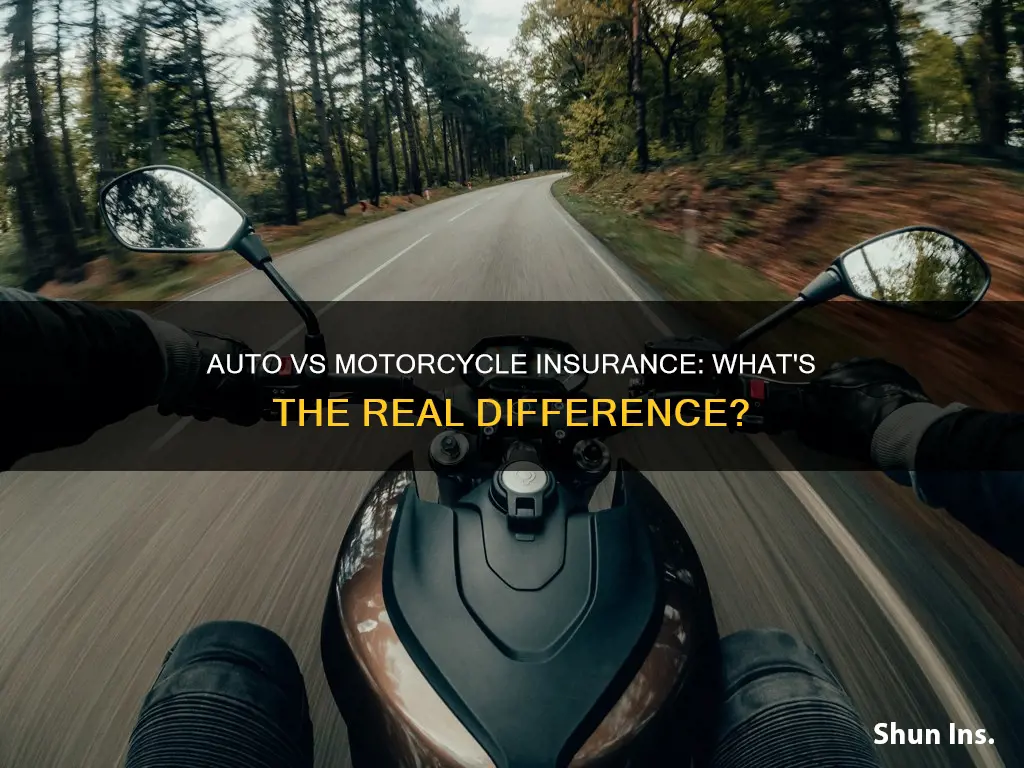 is auto insurance and motorcycle insurance difference