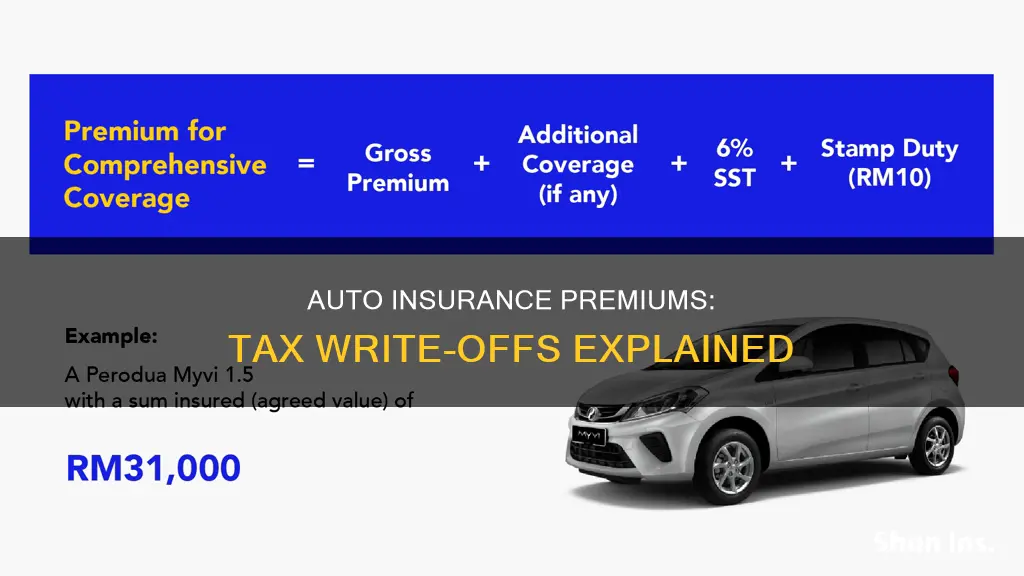 is auto insurance premiums be written off on taxes