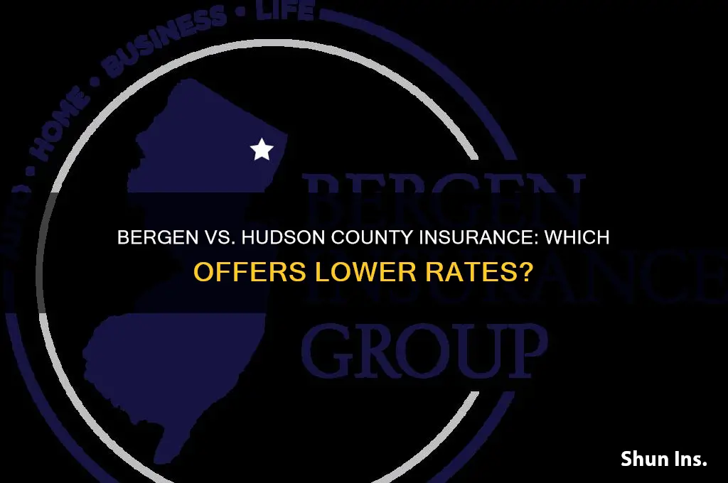 is bergen county insurance less than hudson county