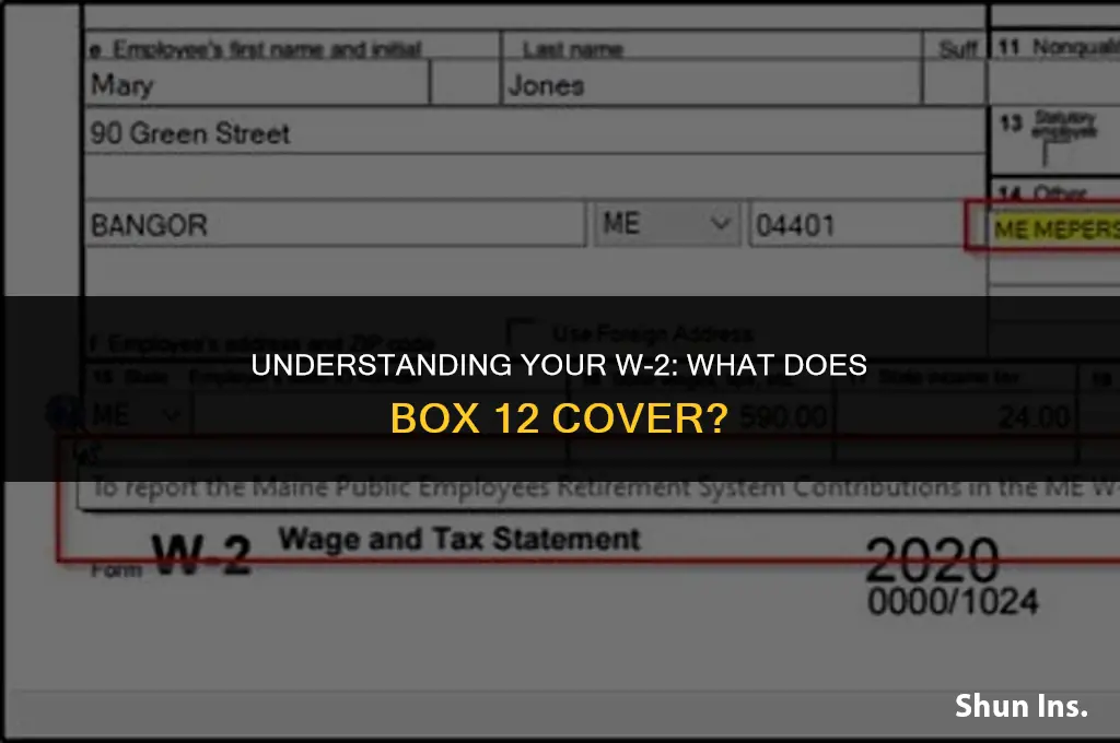 is box 12 on w-2 total paid for health insurance