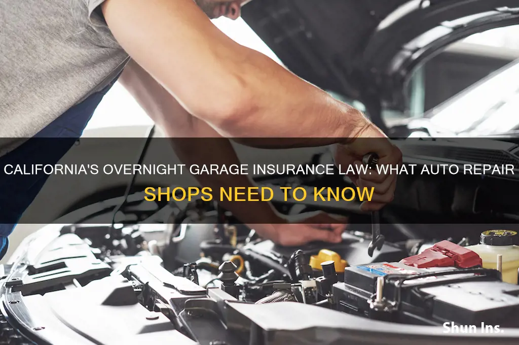 is california automotive repair shop overnight garage insurance law