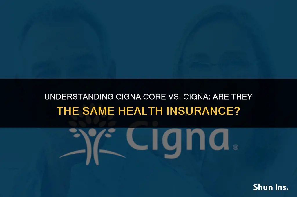 is cigna core and cigna the same health insurance