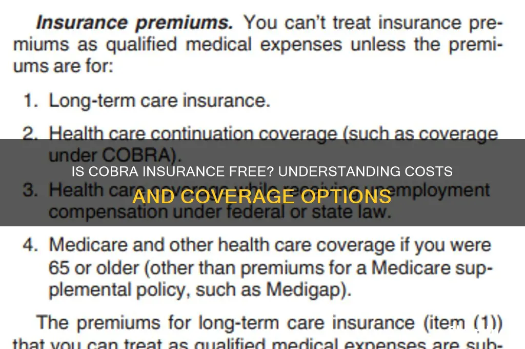 is cobra insurance free