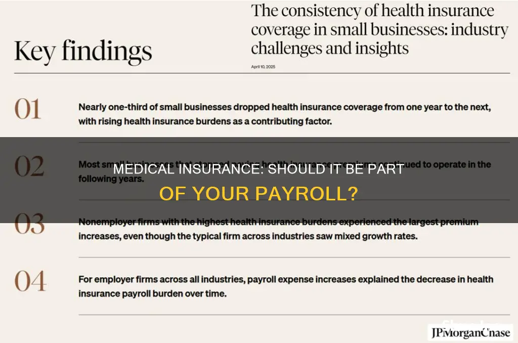 is company medical insurance have to be included in payroll