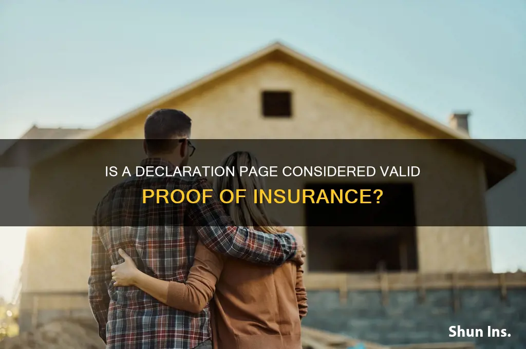is declaration page proof of insurance