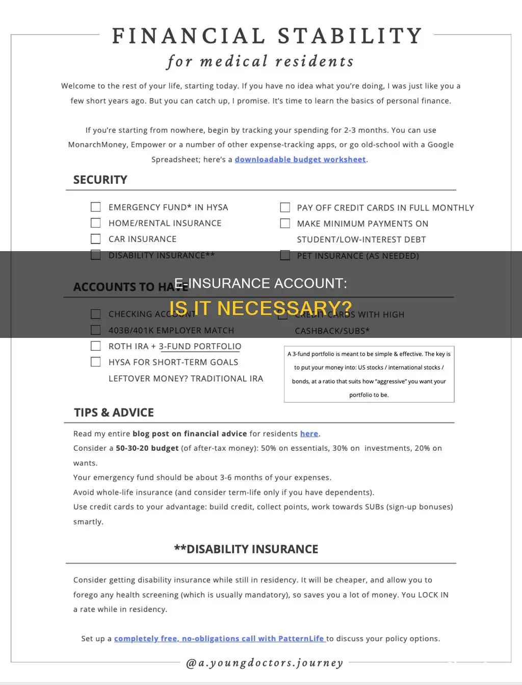 is e insurance account mandatory