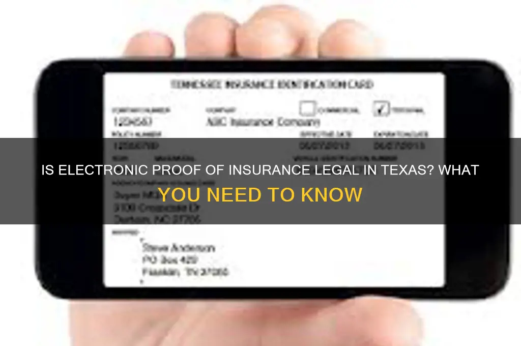 is electronic proof of insurance legal in texas