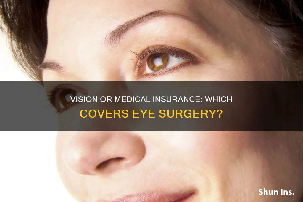 is eye surgery submitted to vision or medical insurance