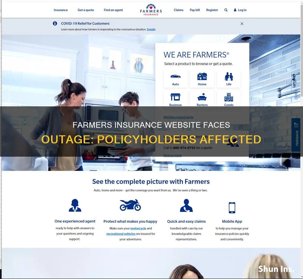 is farmers insurance website down