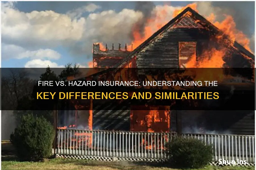 is fire insurance the same as hazard insurance