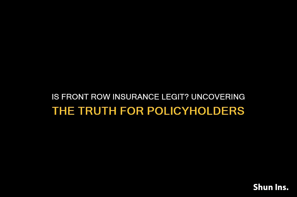 is front row insurance legit