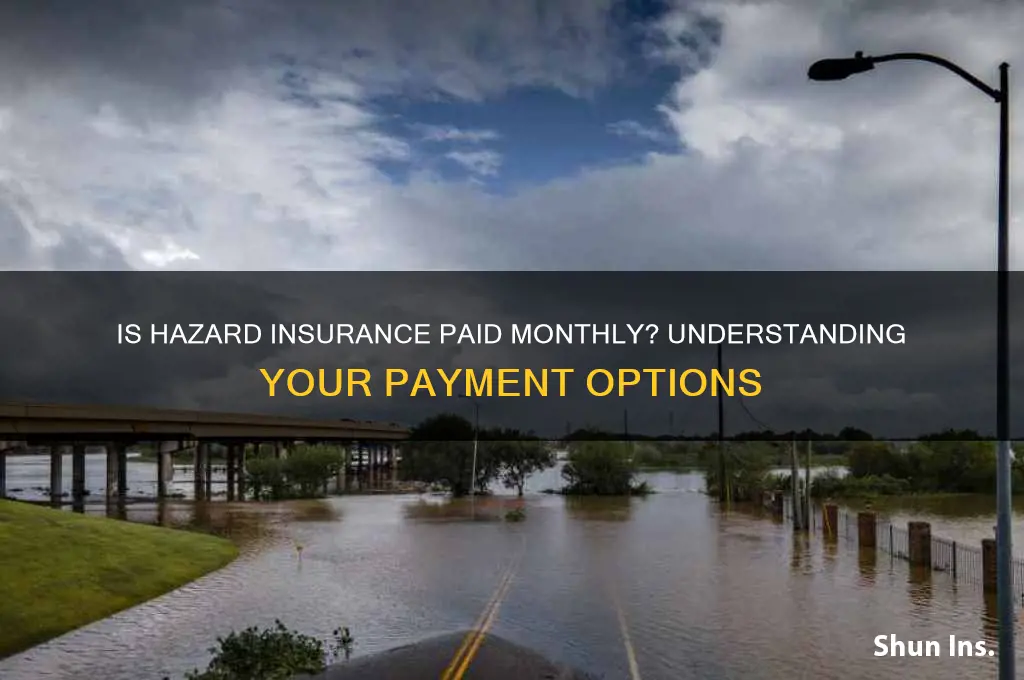 is hazard insurance paid monthly