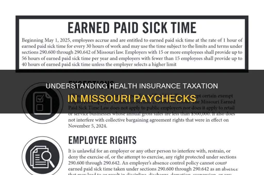 is health insurance taxable on paycheck in missouri