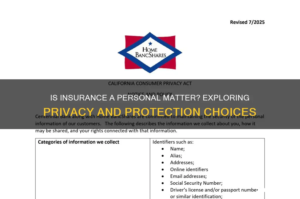 is insurance a very personal matter