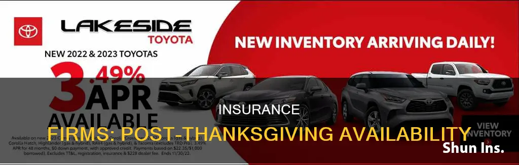 is insurance firms open tha day after thanksgiving