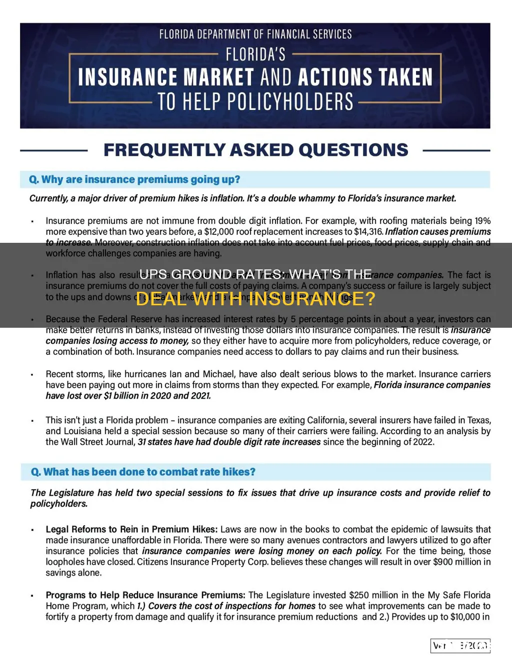 is insurance included in ups ground rates