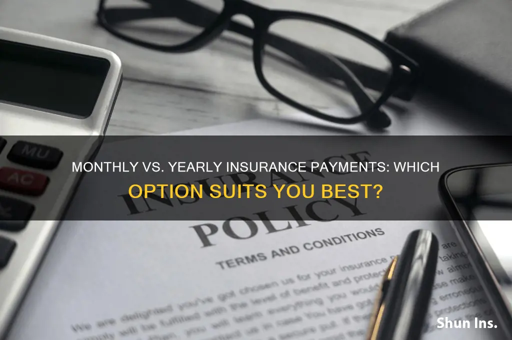 is insurance paid monthly or yearly