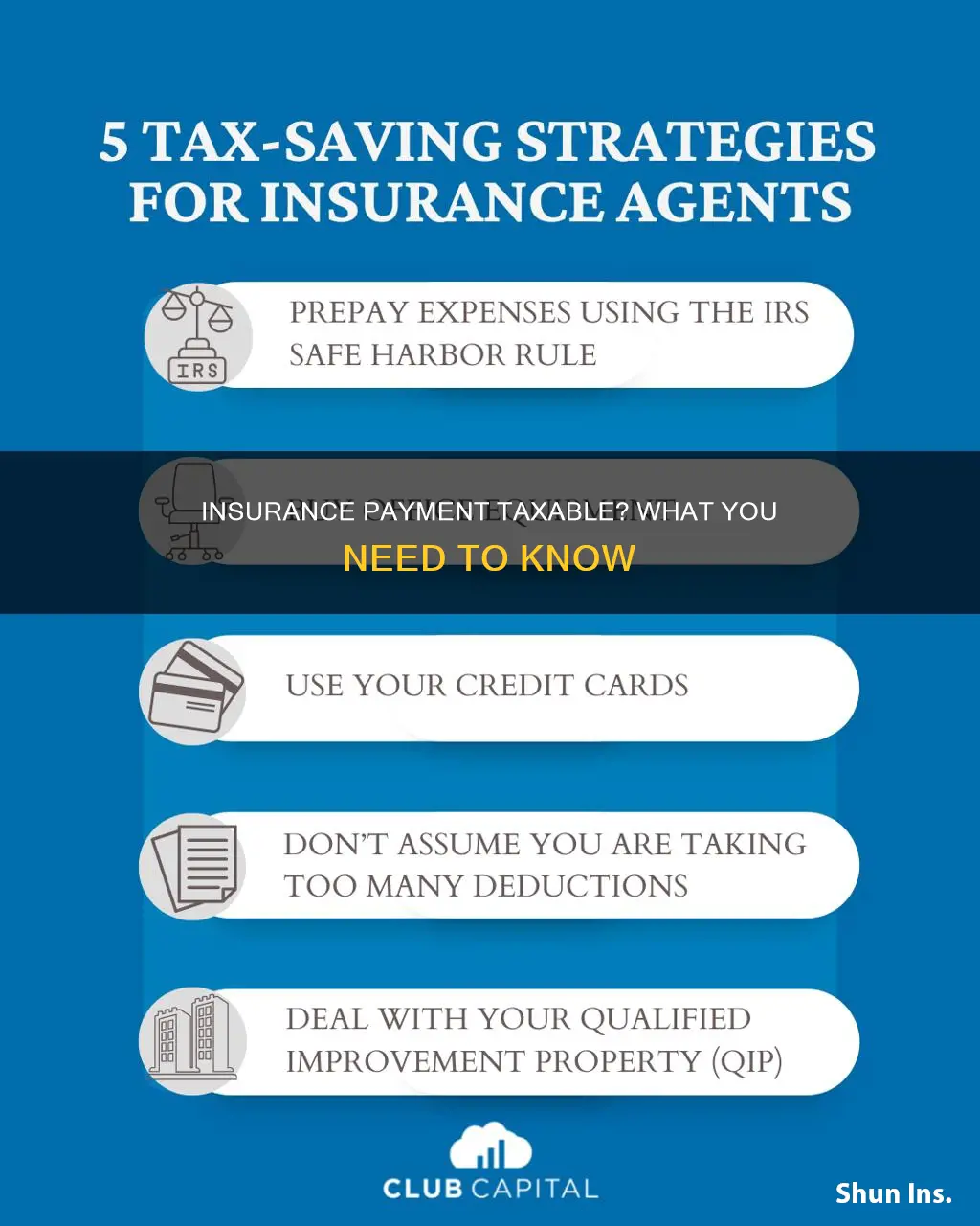 is insurance payment taxable