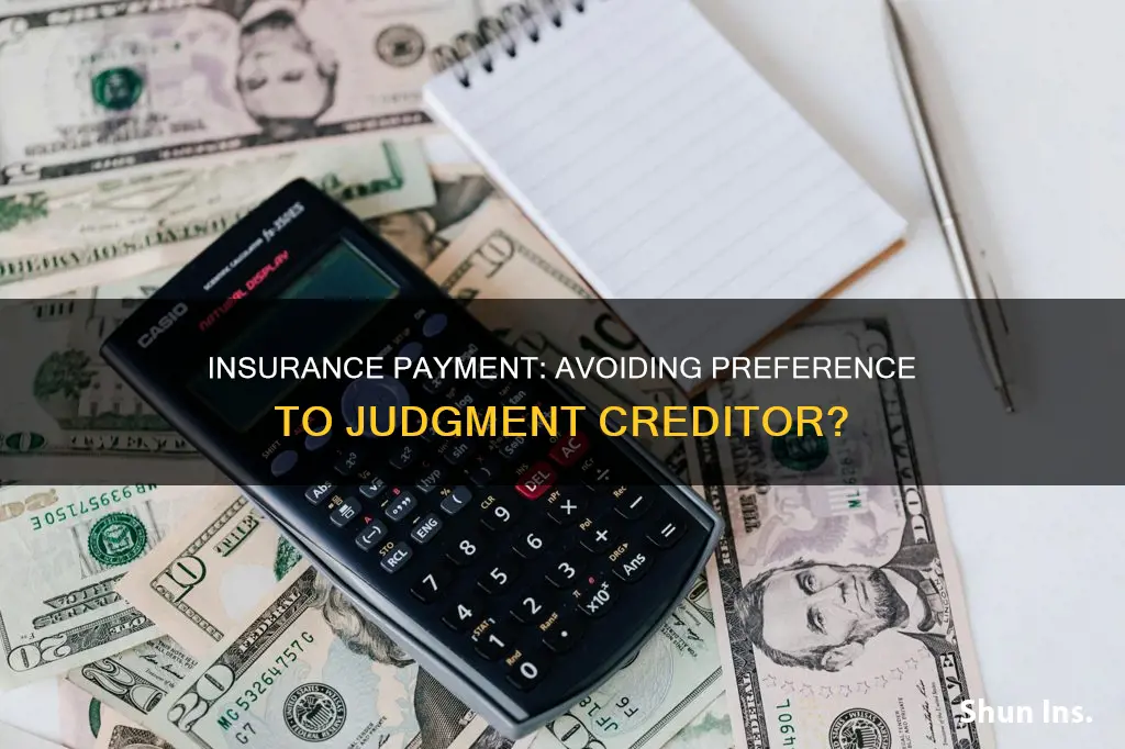 is insurance payment to judgment creditor subject to avoidable preference