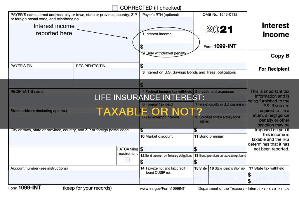 is interest on life insurance taxable