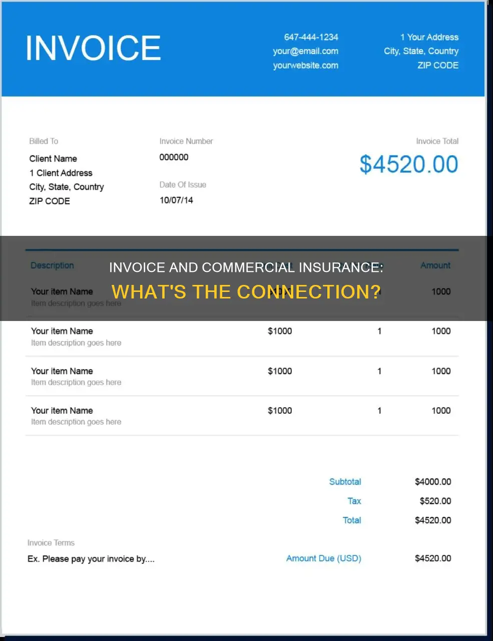 is invoice a commercial insurance