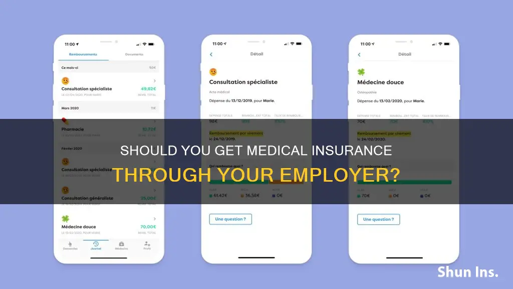 is it better to get medical insurance through work