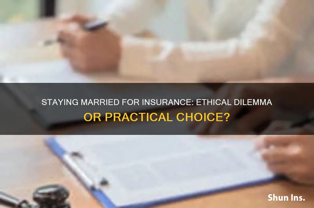 is it ik to stay married for insurance