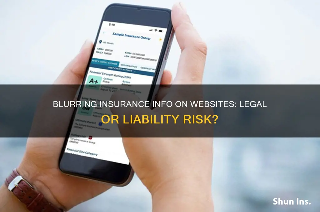 is it legal to blur insurance info on website
