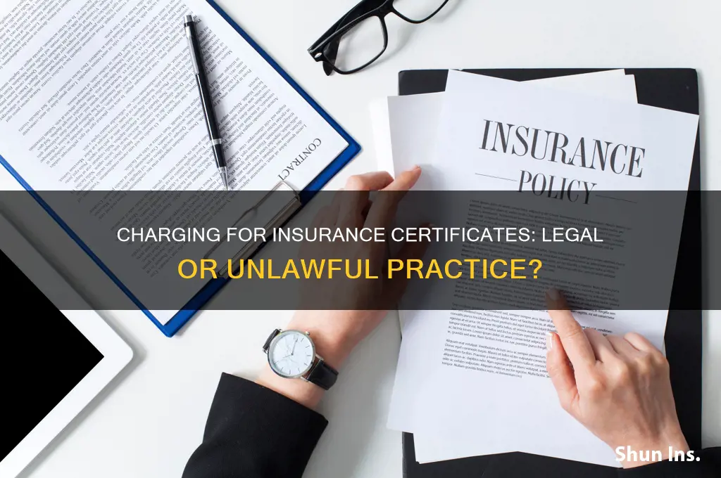 is it legal to charge for a certificate of insurance