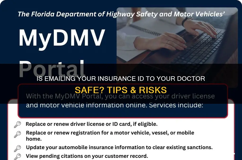 is it safe to email insurance id to doctor