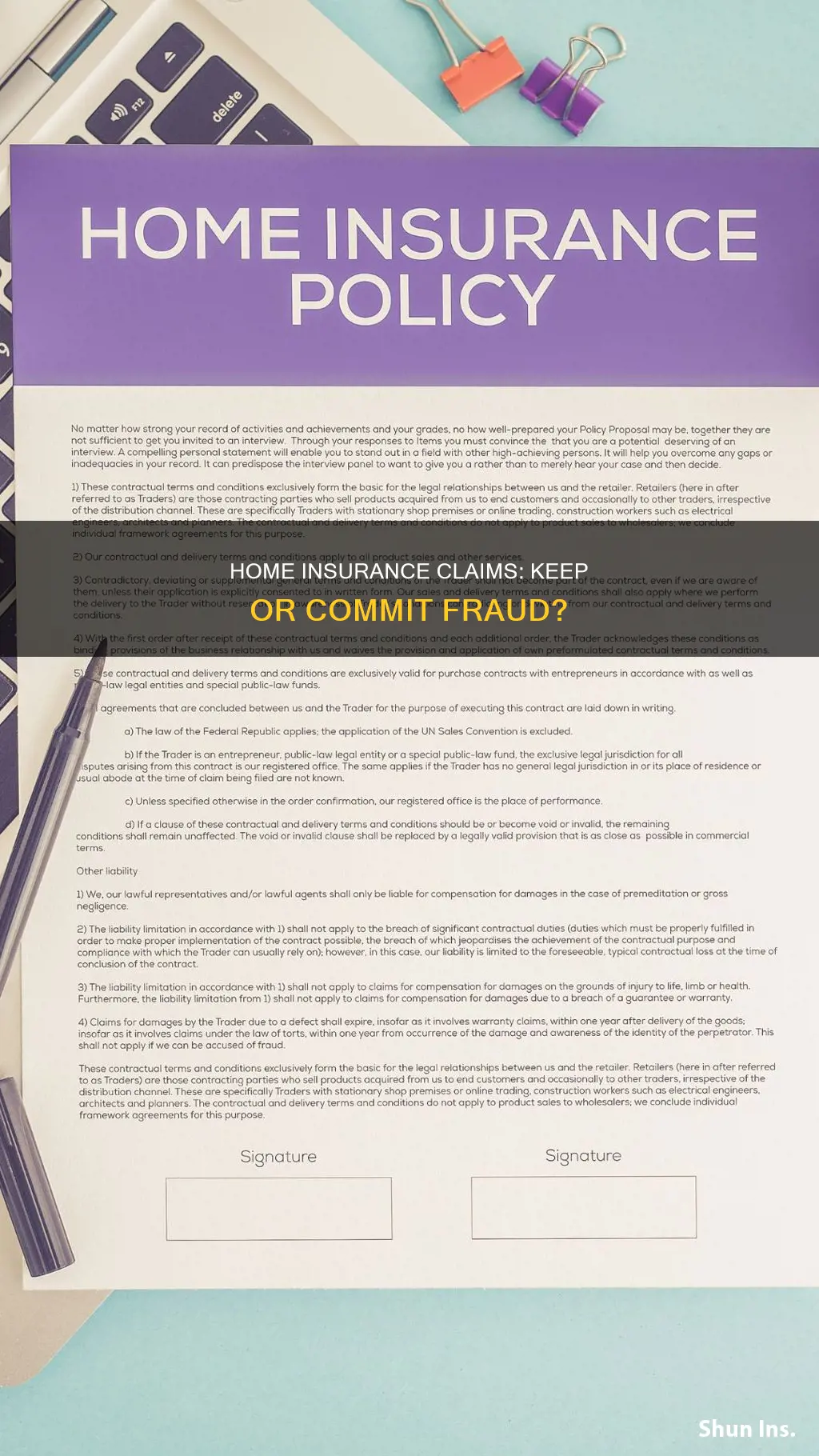 is keeping a portion of homeowners insurance check insurance fraud