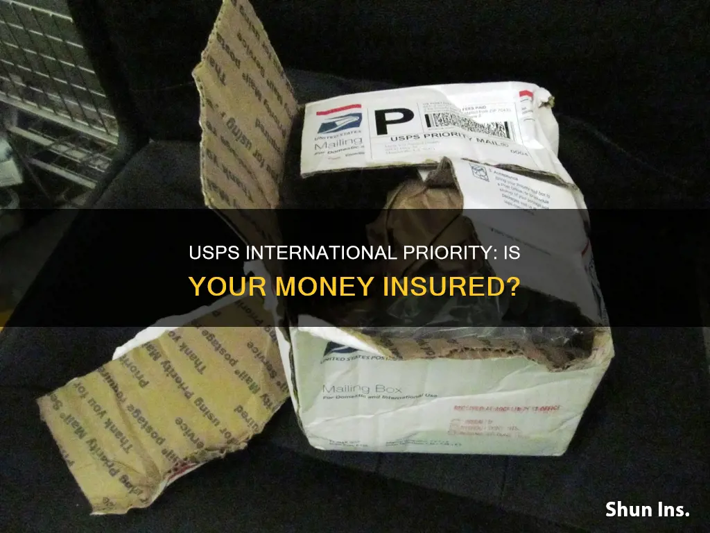 is money insured with usps international priority