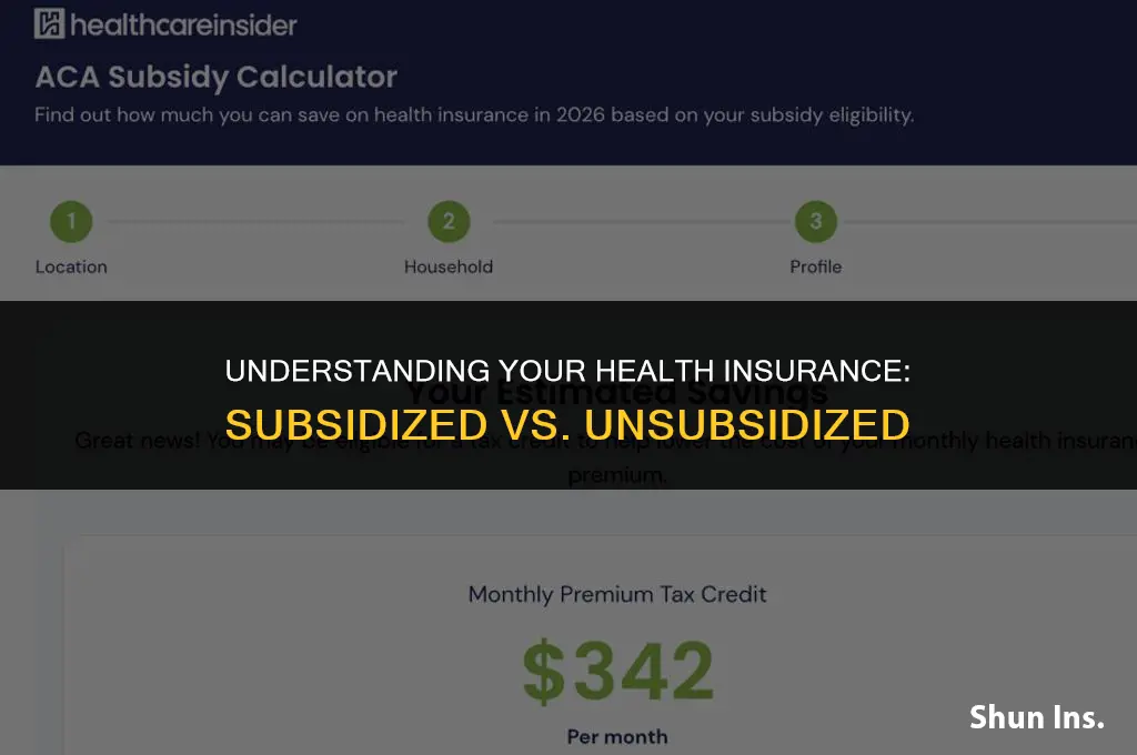 is my health insurance subsidized or unsubsidized