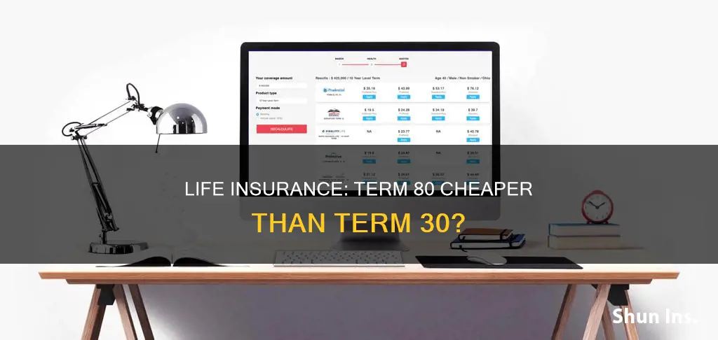 is term 80 life insurance cheaper than term 30