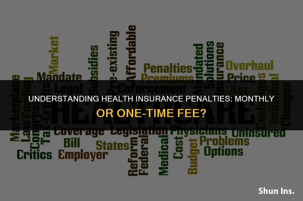is the health insurance penalty monthly or one time fee