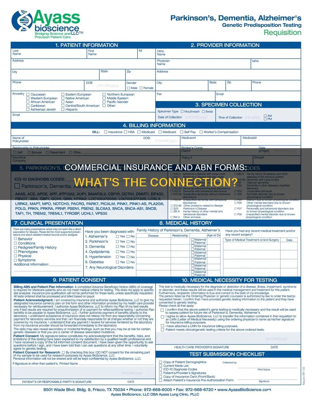is there an abn form for commercial insurance