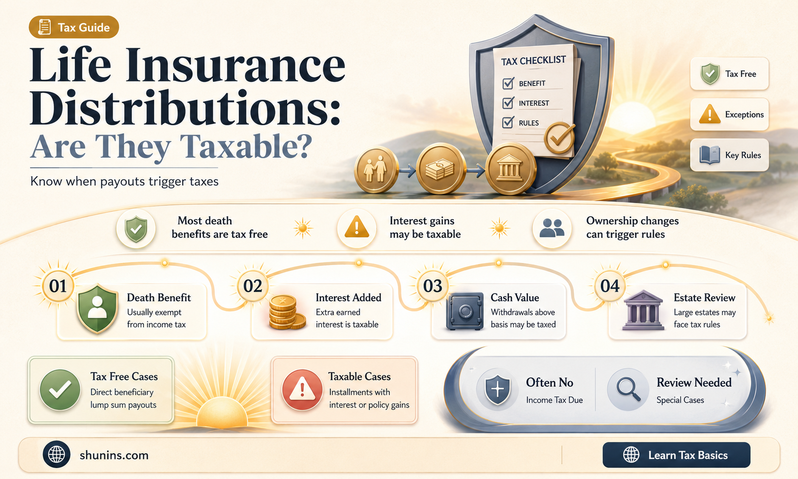 are distributions from life insurance taxable