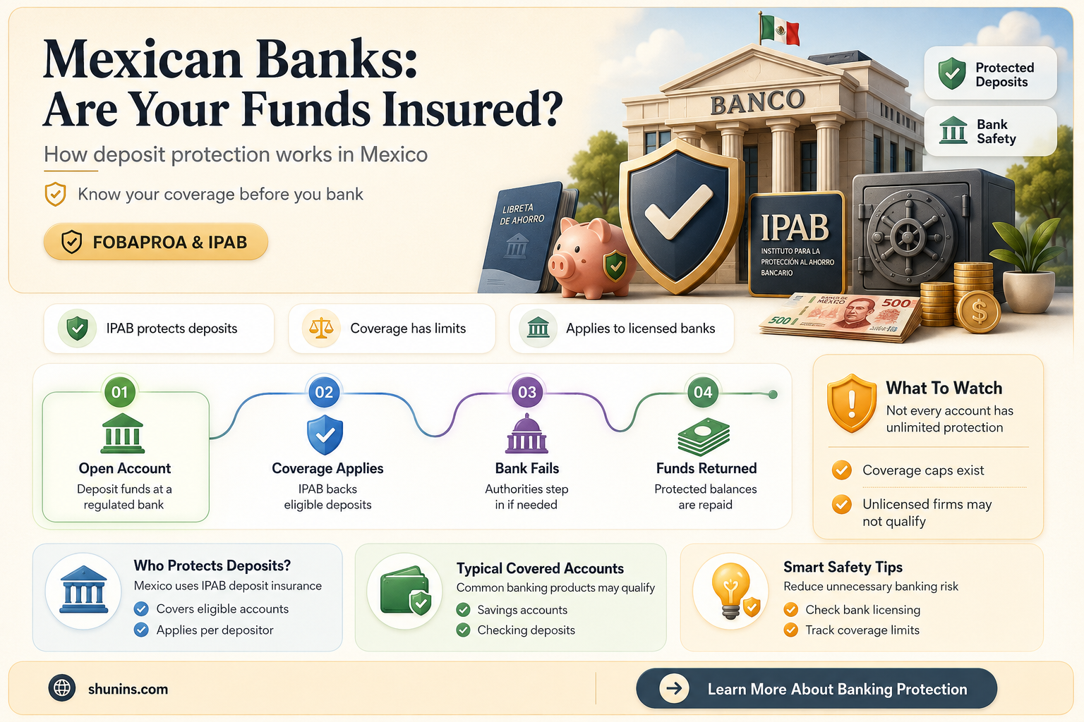 are any funds insured in mexican banks
