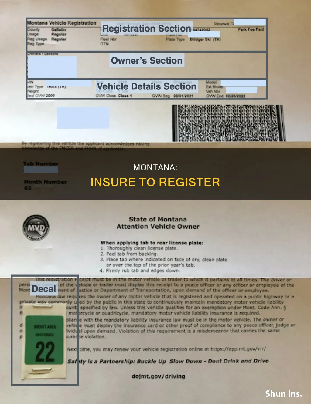 must insure vehicle before registration in montana now