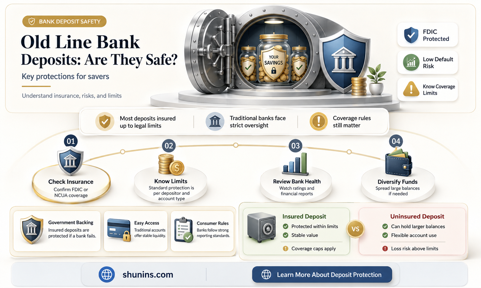 are deposits at old line bank federally insured