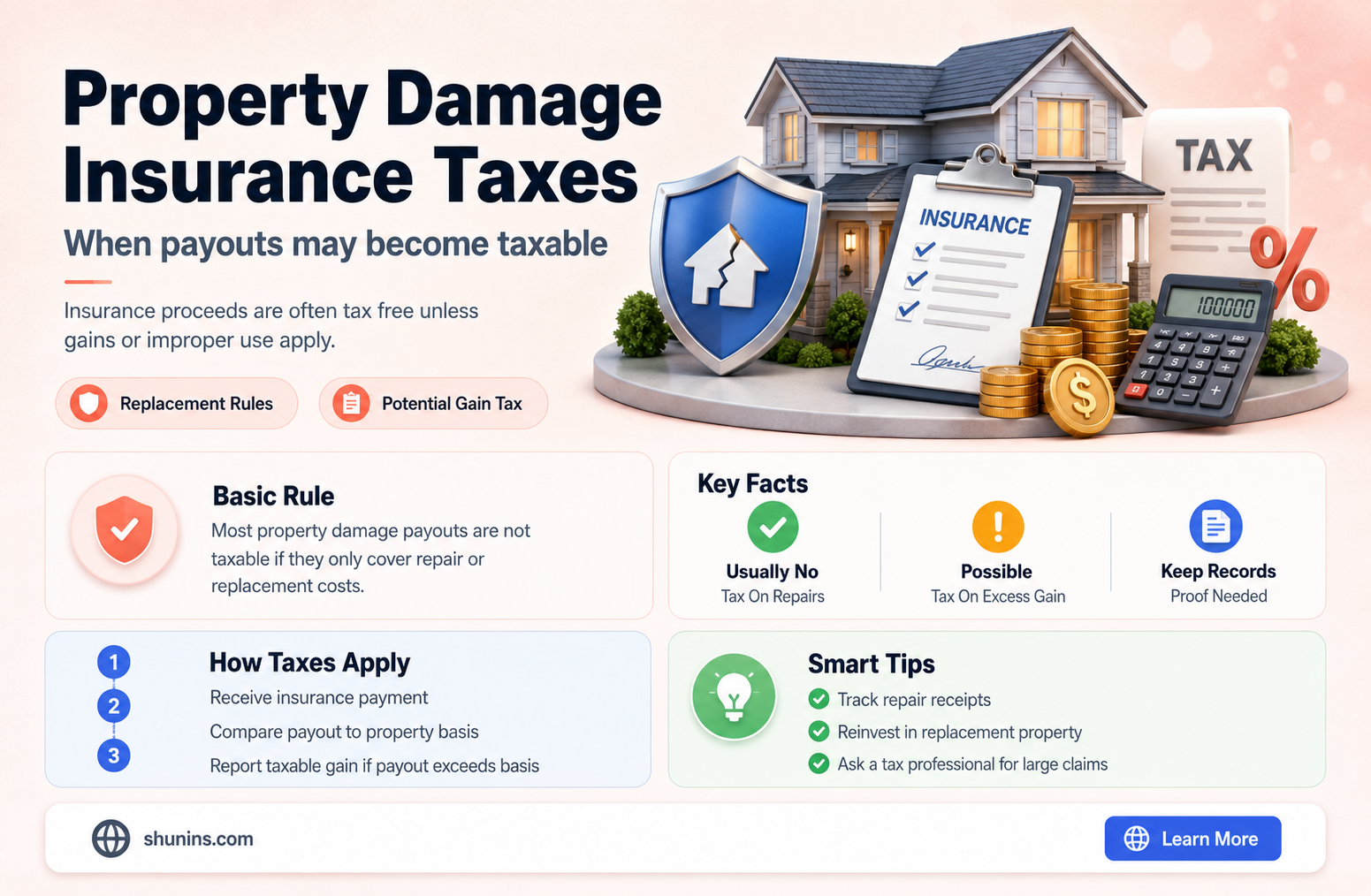 are damaged property insurance proceeds reported to the irs