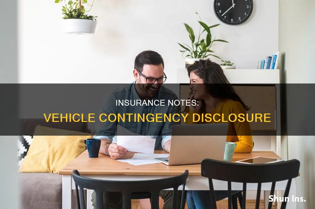 should vehicle insurance be disclosed in notes as contigency