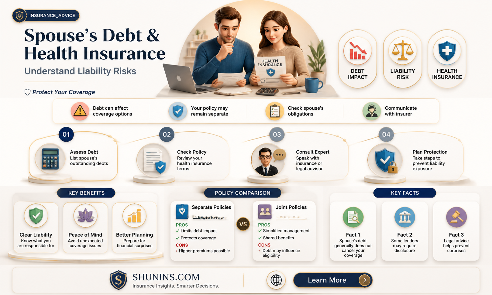 am i liable for spouse debt under my health insurance