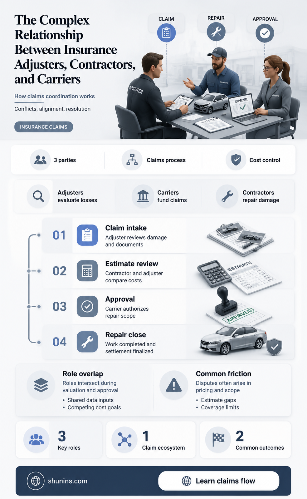 are insurance adjusters contractors or carriers