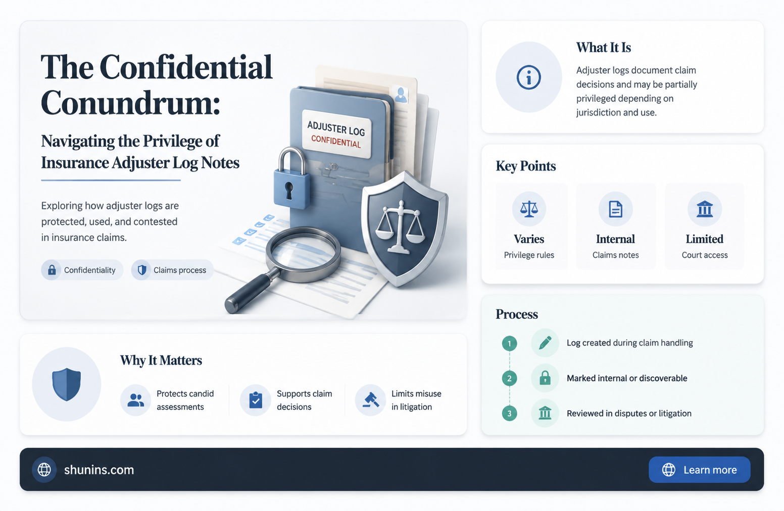 are insurance adjuster lognotes privileged