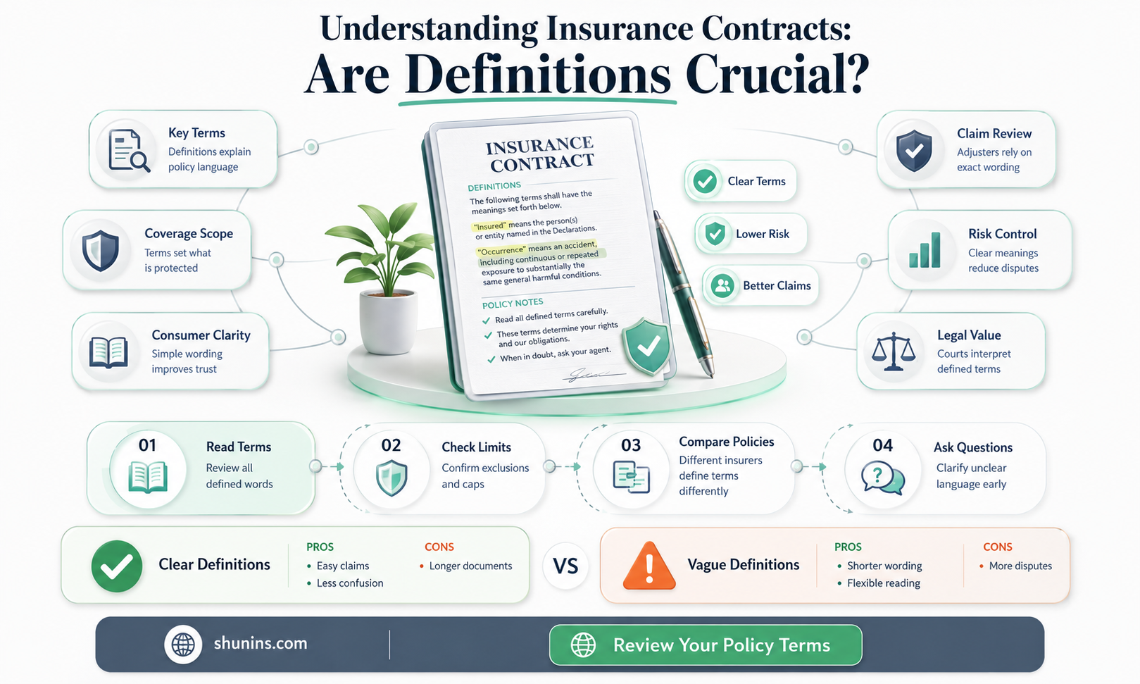 are definitions part of an insurance contract